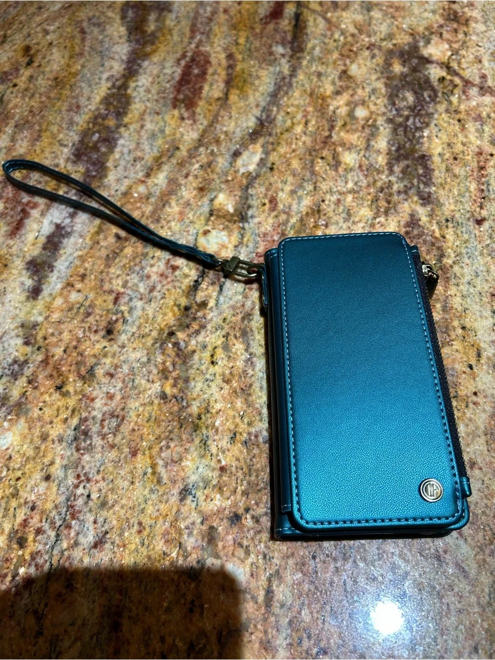 Teal Wallet Phone Case with Card Slots